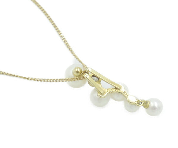 K18 ダイヤ 0.06ct パール ネックレス 中古 アクセサリー ジュエリー レディース 18金 ゴールド