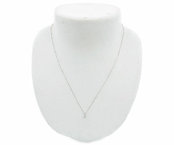 K18WG ダイヤ 0.07ct ネックレス 中古 アクセサリー ジュエリー ホワイトゴールド 18金 レディース