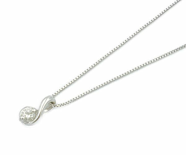 K18WG ダイヤ 0.07ct ネックレス 中古 アクセサリー ジュエリー ホワイトゴールド 18金 レディース