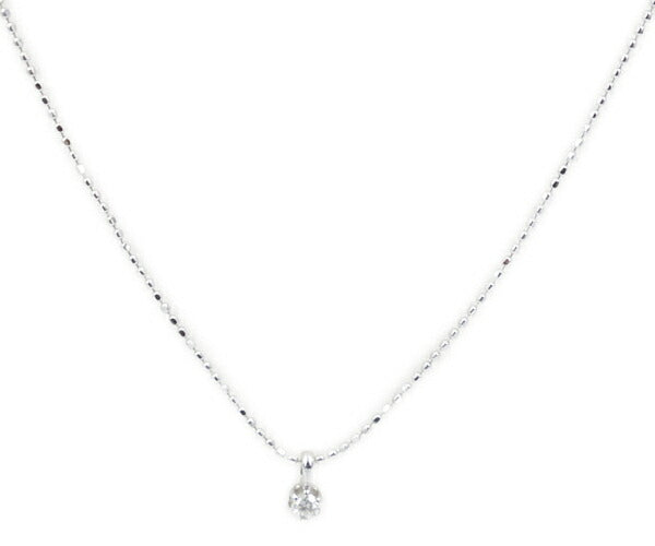 K18WG ダイヤ 0.04ct ネックレス 中古 アクセサリー ジュエリー ホワイトゴールド ダイヤモンド