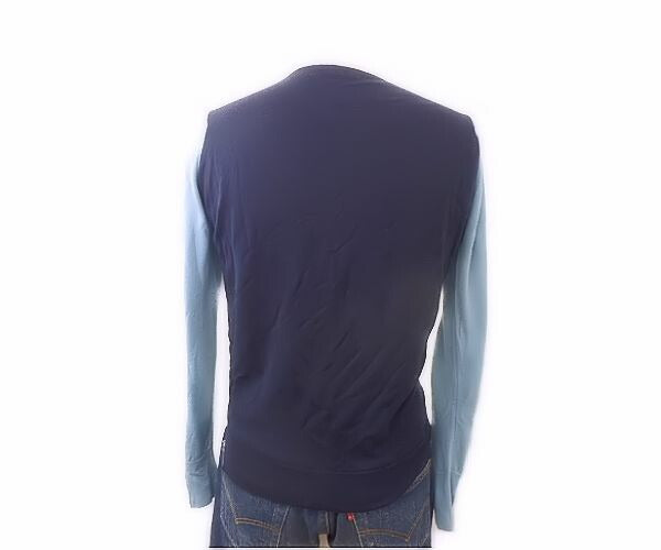 JOHN SMEDLEY ジョンスメドレー ウール ニット セーター Sサイズ 中古 ブルー ホワイト メンズ 冬物 無地 シンプル カジュアル 青 白
