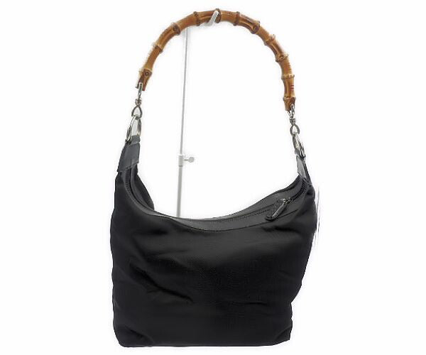 GUCCI グッチ バンブー ハンドバッグ 中古 00019980531ブラック 黒 キャンバス ナイロン ブランド 鞄
