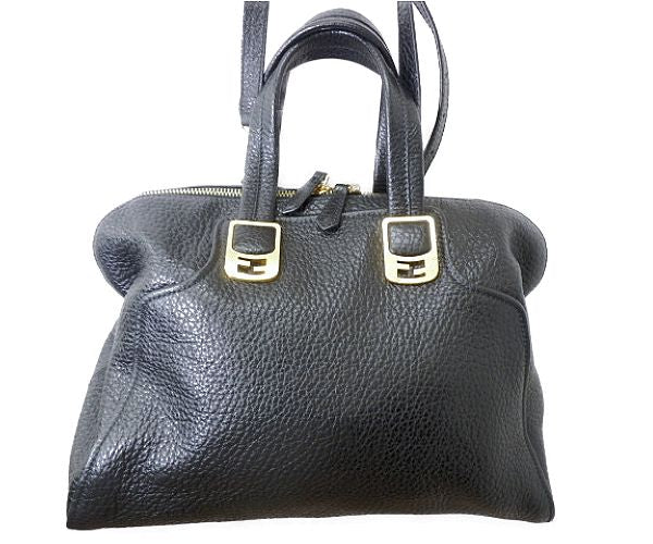 FENDI フェンディ カメレオン 2way レザー ハンドバッグ 中古 8BL110 ショルダー ブラック 黒 レディース ブランド 鞄