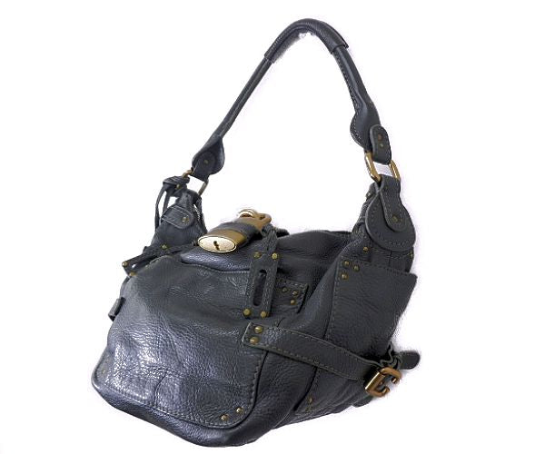 Chloe クロエ パディントン レザー ハンドバッグ 中古 ワンハンド ネイビー 紺 レディース ブランド 鞄 おしゃれ