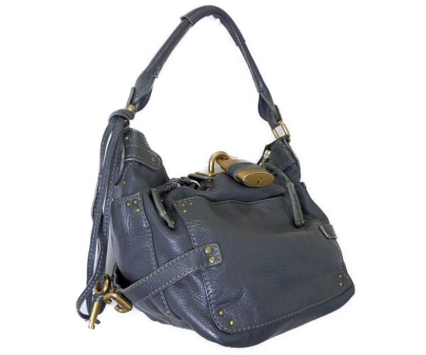 Chloe クロエ パディントン レザー ハンドバッグ 中古 ワンハンド ネイビー 紺 レディース ブランド 鞄 おしゃれ