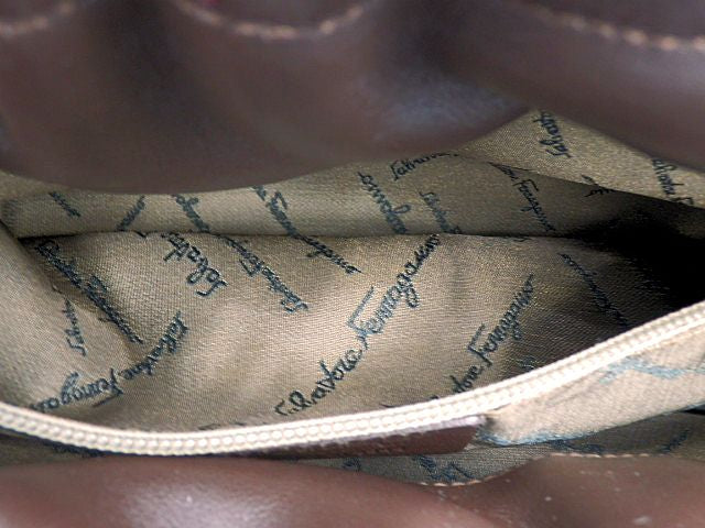 Salvatore Ferragamo サルヴァトーレフェラガモ カーフ ハンドバッグ 中古 ブラウン 茶 仔牛 レザー 本革 鞄 レディース ブランド