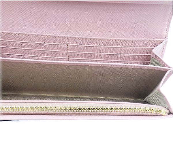 Paul Smith ポールスミス 二つ折り長財布 中古 ブラック 黒 ピンク レディース 無地 ウォレット