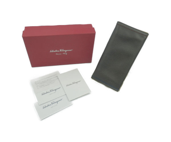 Salvatore Ferragamo レザー 2つ折り 長財布 中古 サルヴァトーレ フェラガモ 本革 ブランド おしゃれ カード入れ