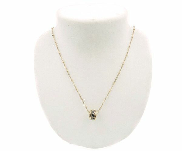 FolliFollie フォリフォリ リングトップ ネックレス 中古 ラインストーン ピンクゴールド レディース アクセサリー