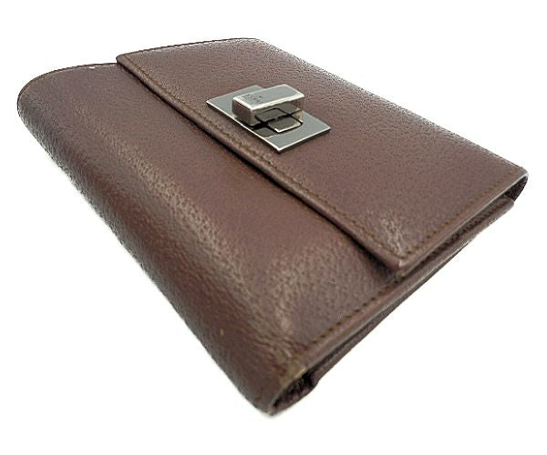 GUCCI グッチ ピッグレザー 三つ折り財布 中古 035・1408・2057 豚革 本革 ブラウン 茶 ウォレット ブランド