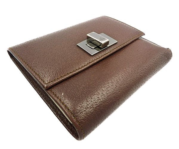 GUCCI グッチ ピッグレザー 三つ折り財布 中古 035・1408・2057 豚革 本革 ブラウン 茶 ウォレット ブランド