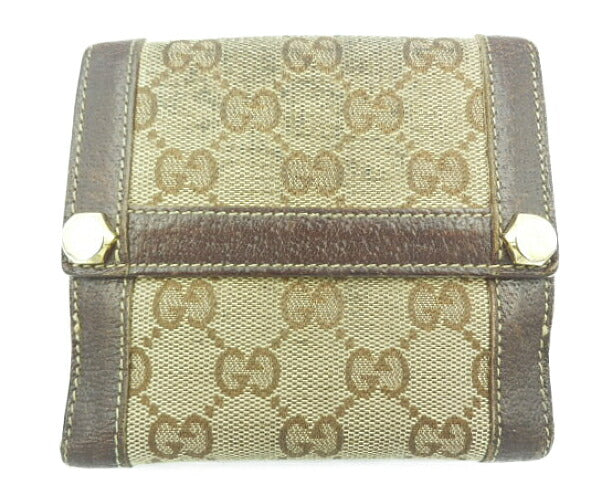 GUCCI グッチ GGキャンバス Wホック財布 中古 154117 1502 GGマーク ブランド ユニセックス メンズ レディース