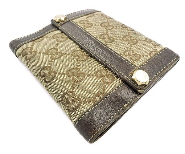 GUCCI グッチ GGキャンバス Wホック財布 中古 154117 1502 GGマーク ブランド ユニセックス メンズ レディース