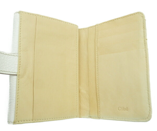 Chloe クロエ パディントン Wホック財布 中古 ホワイト 白 レディース ブランド ウォレット 鍵 おしゃれ