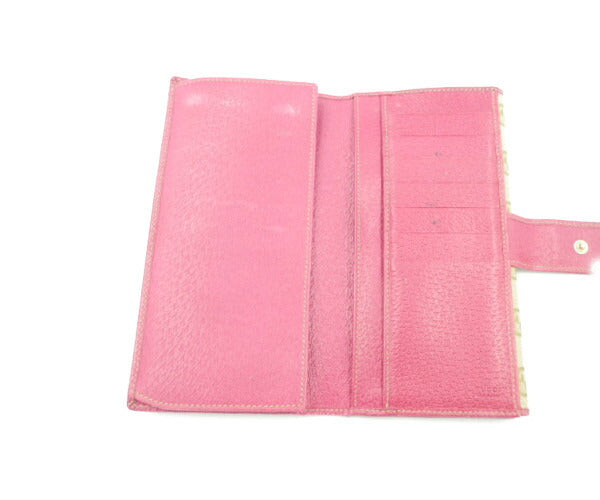 GUCCI オリジナルGG Wホック 長財布 112715 3661 中古 グッチ レザー 本革 キャンバス ブランド おしゃれ レディース