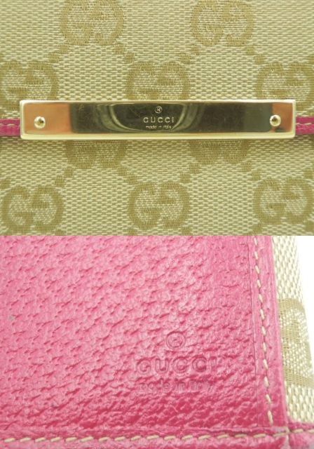GUCCI オリジナルGG Wホック 長財布 112715 3661 中古 グッチ レザー 本革 キャンバス ブランド おしゃれ レディース