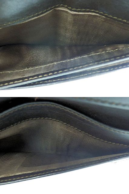 CELINE セリーヌ マカダム クロコ 型押し 二つ折り長財布 中古 WC-ST-0068 キャンバス レザー ウォレット ブラウン レディース