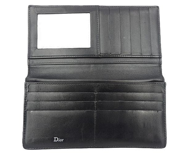 Dior HOMME ディオール オム 二つ折り長札入れ 中古 ブラック 黒 ブランド メンズ ウォレット 財布 シンプル