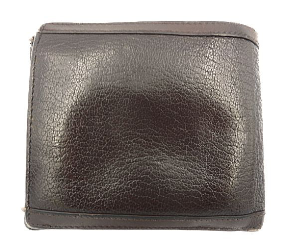 BVLGARI ブルガリ グレインレザー 二つ折り財布 中古 ブラウン 茶 メンズ ブランド ウォレット シンプル