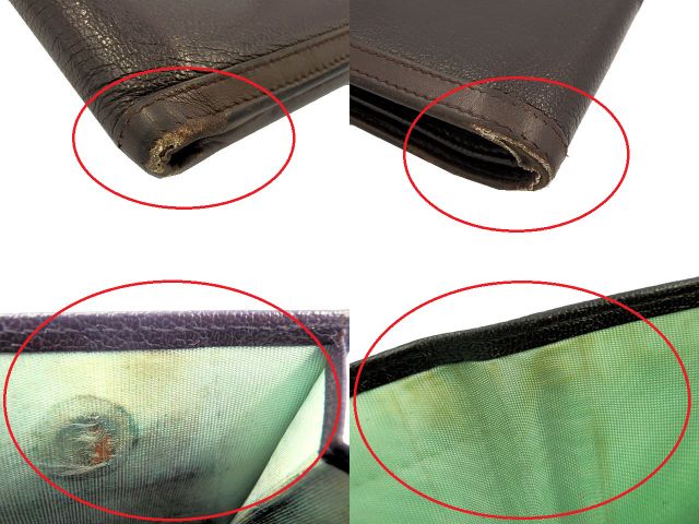 BVLGARI ブルガリ グレインレザー 二つ折り財布 中古 ブラウン 茶 メンズ ブランド ウォレット シンプル