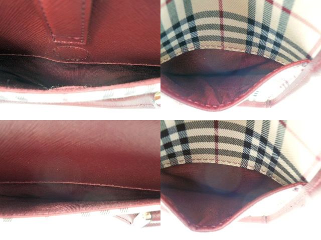 BURBERRY バーバリー キャンバス ハンドバッグ 中古 チェック ベージュ レッド ブランド 鞄 レディース おしゃれ