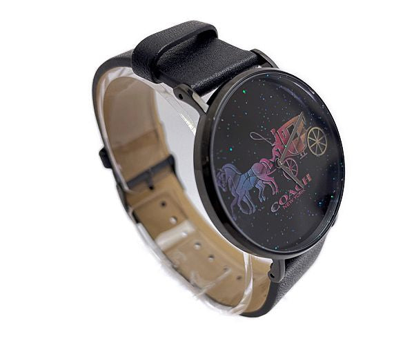 COACH コーチ クォーツ 腕時計 中古 ブラック 黒 ラメ ロゴ レディース おしゃれ ブランド