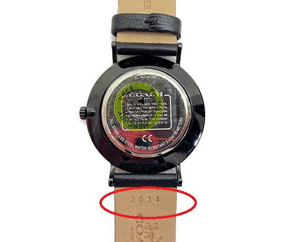 COACH コーチ クォーツ 腕時計 中古 ブラック 黒 ラメ ロゴ レディース おしゃれ ブランド