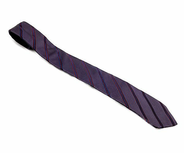 PRADA プラダ シルク ストライプ ネクタイ 中古 パープル 紫 メンズ ブランド 絹 100%