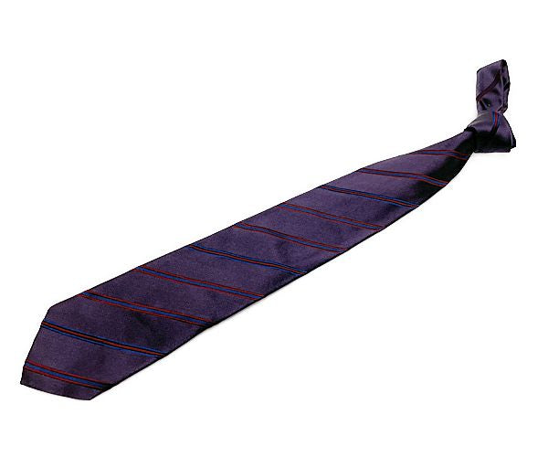 PRADA プラダ シルク ストライプ ネクタイ 中古 パープル 紫 メンズ ブランド 絹 100%
