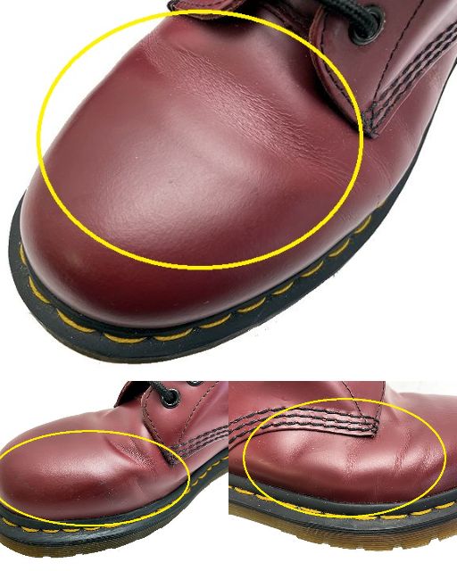 Dr.Martens ドクターマーチン 8ホール ブーツ 1460 約24.5cm 中古 チェリーレッド レディース 39 靴 ブランド おしゃれ ショート