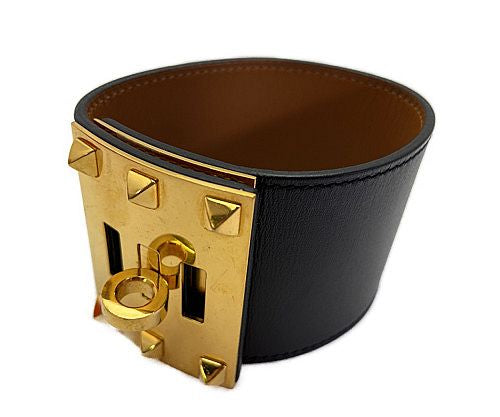 HERMES エルメス エクストリーム ケリードッグ 中古 N Q□50 ブラック 黒 アクセサリー バングル ブランド スタッズ