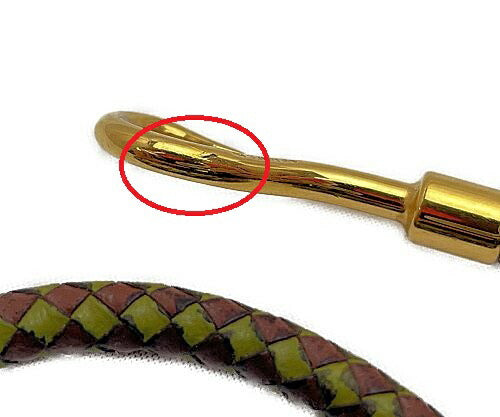 HERMES エルメス ジャンボ チョーカー 中古 2way ブレスレット グリーン ブラウン アクセサリー レザー