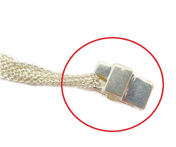 FolliFollie フォリフォリ シルバー925 クロス 3連チェーン ネックレス 中古 銀 アクセサリー ジュエリー ブランド 十字架 レディース