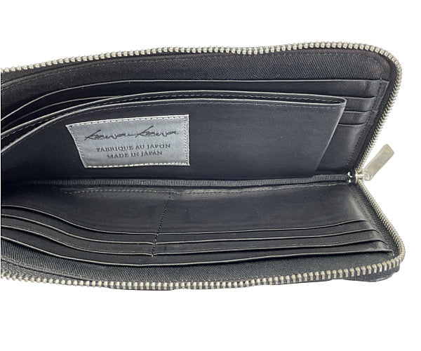 kawa-kawa カワカワ スカル L字ファスナー 長財布 中古  シルバー ブラック メタリック 骸骨 メンズ ウォレット