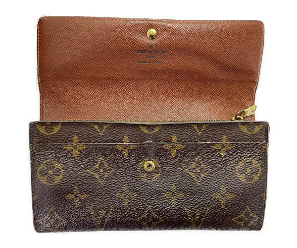 LOUIS VUITTON モノグラム ポシェット ポルト モネ クレディ M61725 中古 TH0081 二つ折り 長財布 ウォレット ブランド ユニセックス