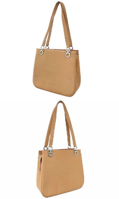 Salvatore Ferragamo サルヴァトーレフェラガモ ガンチーニ レザー ハンドバッグ 中古 ブラウン 茶 ブランド 鞄 レディース