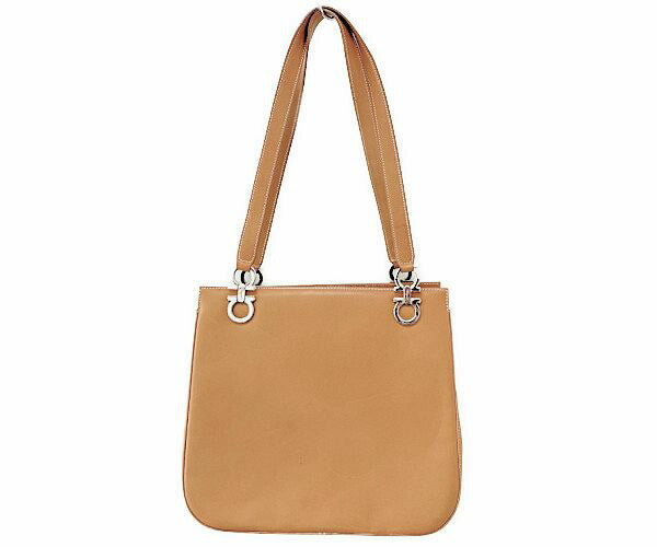 Salvatore Ferragamo サルヴァトーレフェラガモ ガンチーニ レザー ハンドバッグ 中古 ブラウン 茶 ブランド 鞄 レディース