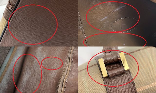 Burberrys バーバリーズ キャンバス ボストンバッグ 中古 チェック ブランド ベージュ メンズ 鞄 おしゃれ