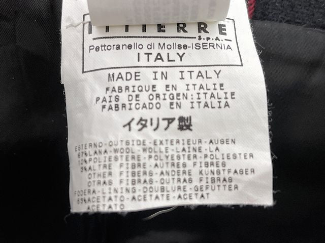 VERSUS VERSACE ヴェルサスヴェルサーチ ウール混 ミニ タイトスカート 24/38 中古 Sサイズ ブラック レッド ストライプ レディース ブランド