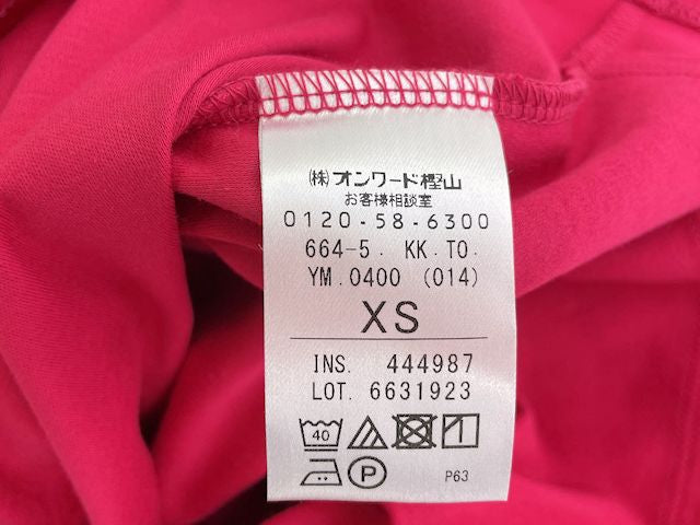 TOCCA トッカ フリル ノースリーブ トップス XSサイズ 中古 ピンク Vネック レディース ブランド コンサバティブ