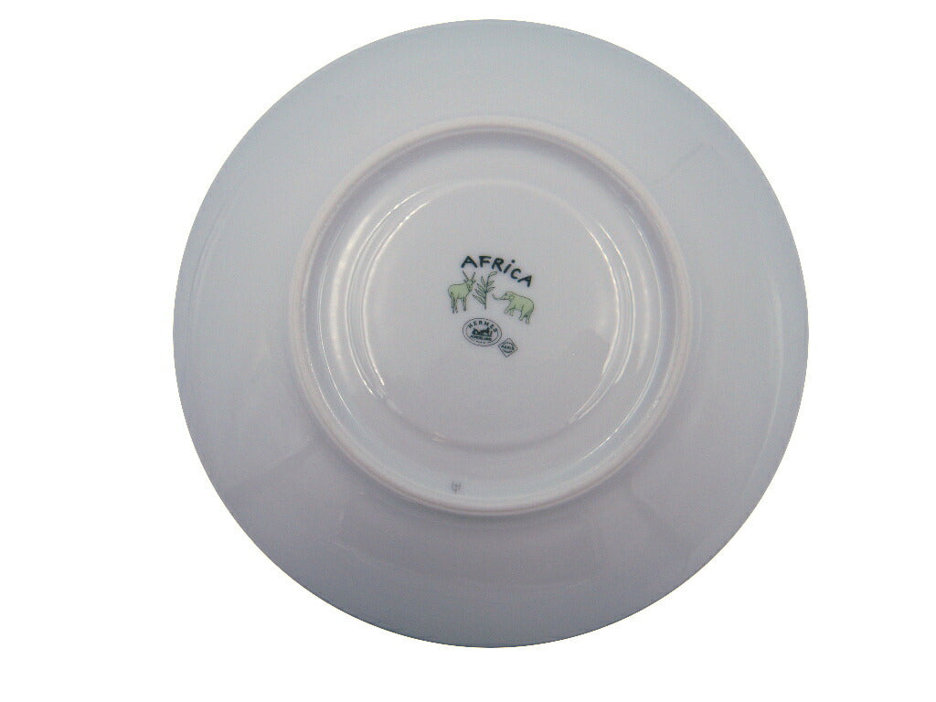HERMES AFRiCA 18cmプレート 中古 エルメス アフリカ 皿 ソーサー 洋食器 動物 象 猿 アニマル