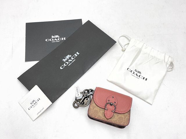 COACH コーチ シグネチャー ミニ タビー バッグ チャーム 中古 キーリング キーホルダー 鞄 レディース ブランド かわいい