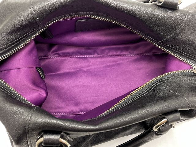 COACH コーチ アシュレイレザー サッチェル ハンドバッグ 中古 F15445 ブラック 黒 鞄 レディース ブランド おしゃれ