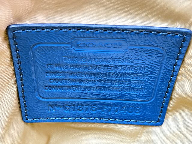 COACH コーチ ゲッタウェイ ショルダーバッグ 中古 F77408 ブルー 青 鞄 ブランド レディース ナイロン