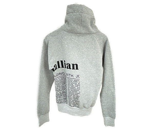 JOHN GALLIANO ジョンガリアーノ ハイネック スウェット Lサイズ 中古 グレー コットン トップス プリント モード おしゃれ