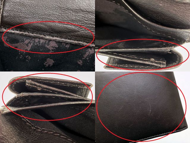 DIESEL ディーゼル HIRESH 二つ折り財布 中古 スタッズ 焦げ茶 ダークブラウン ウォレット メンズ ブランド