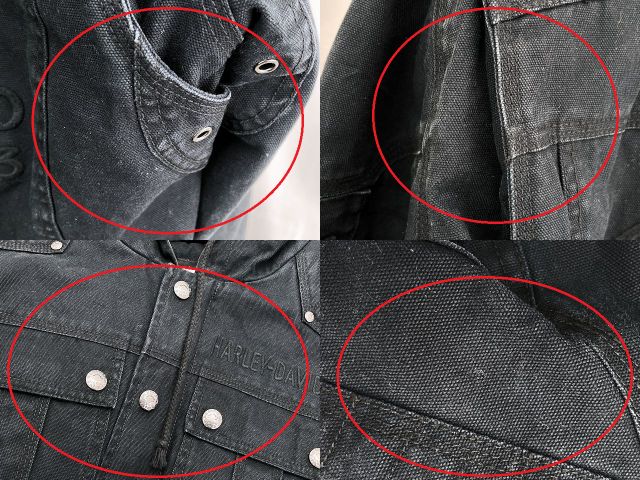 HARLEY-DAVIDSON ハーレーダビッドソン コットン ジャケット Sサイズ 中古 フード アウター ブラック 黒 メンズ おしゃれ カジュアル