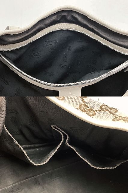 GUCCI グッチ GGキャンバス ハンドバッグ 中古 232957493492 ベージュ ホワイト 鞄 ブランド レディース