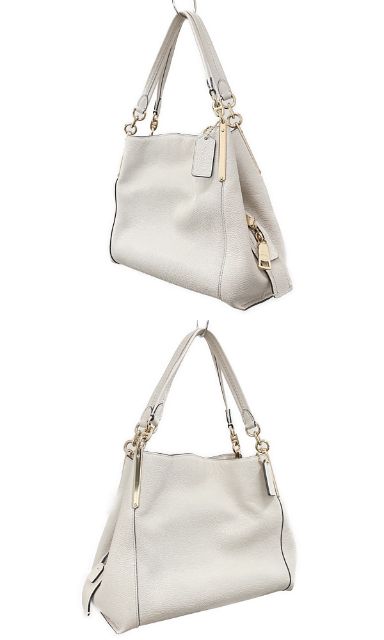 COACH コーチ ダルトン レザー ハンドバッグ 中古 73546 ホワイト アイボリー 鞄 ブランド レディース おしゃれ
