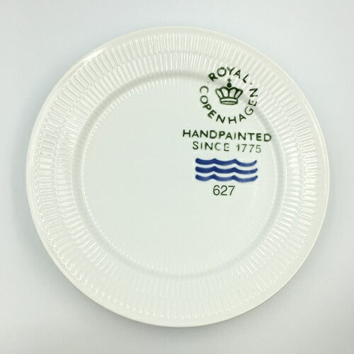 未使用品 Royal Copenhagen ロイヤルコペンハーゲン フルーテッド シグネチャー 27cm ペア プレート 中古 ブランド 洋食器 ホワイト 白 ロゴ シンプル お皿 ディナー